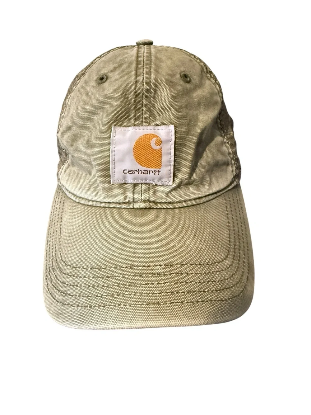 Carhartt Khaki Olive Canvas Logo Patch Baseball Cap